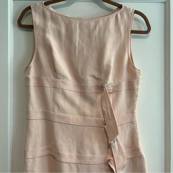 Valentino Light Pink Linen A-Line Sleeveless Dress Size 8 - Picture 3 of 15